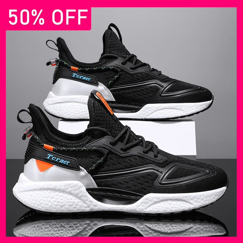Mens Running Shoes 2026 New High Quality Lightweight Mesh Thick Sole Cushioning Fashion Lace Up Unisex Walking Casual Sneakers