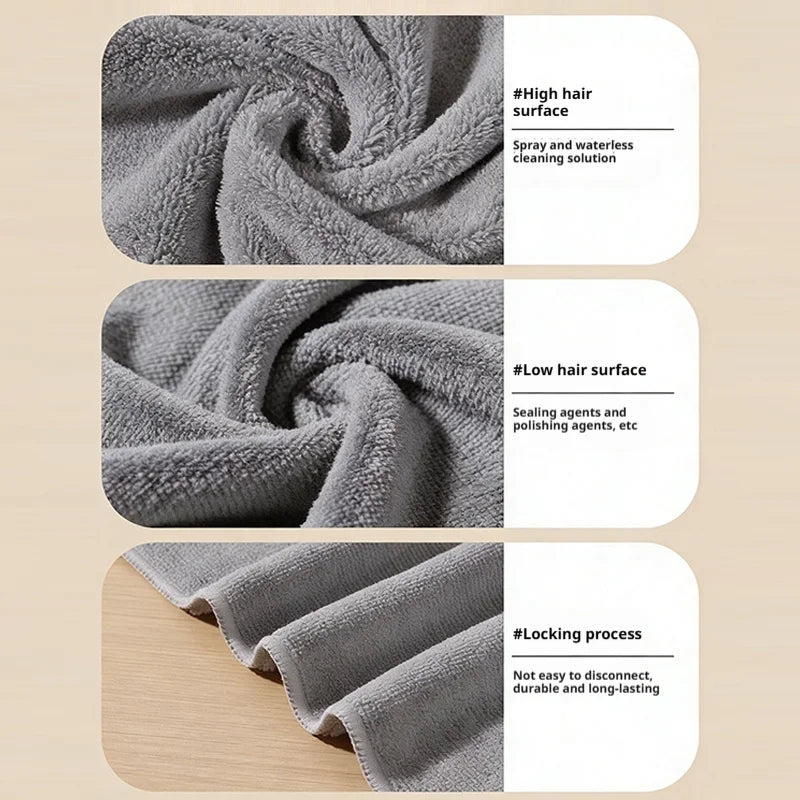 SEAMETAL Car Wash Microfiber Towel Double-Sided Car Cleaning Towels Fast Drying Cloth Super Absorbent for Car Clean Accessories
