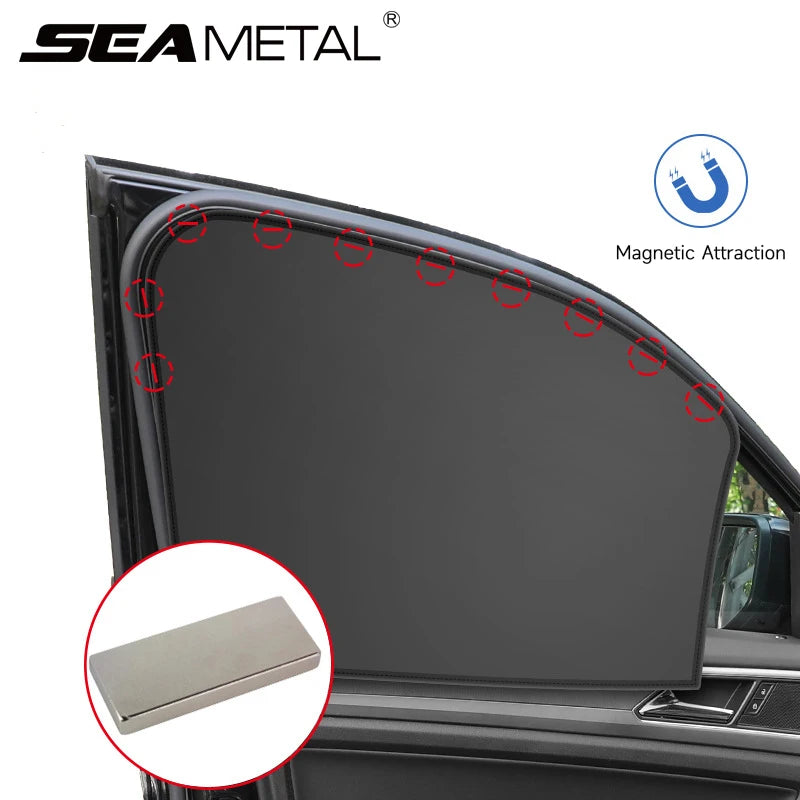 SEAMETAL Strong Magnetic Car Sun Shade UV Protector Car Side Window Sunshade Sun Visor Window Film for Car Summer Protection