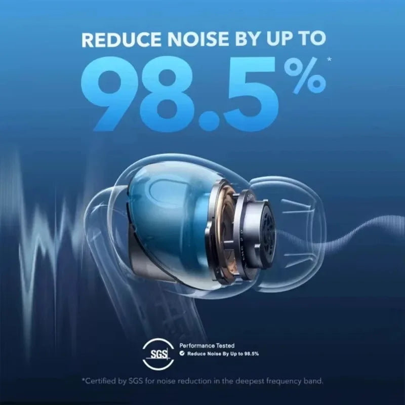កាសស្តាប់ត្រចៀកឥតខ្សែ Soundcore Liberty 4 NC កាត់បន្ថយសំឡេងរំខាន 98.5% សំឡេង LDAC Hi-Res ថ្មប្រើប្រាស់បានយូរ