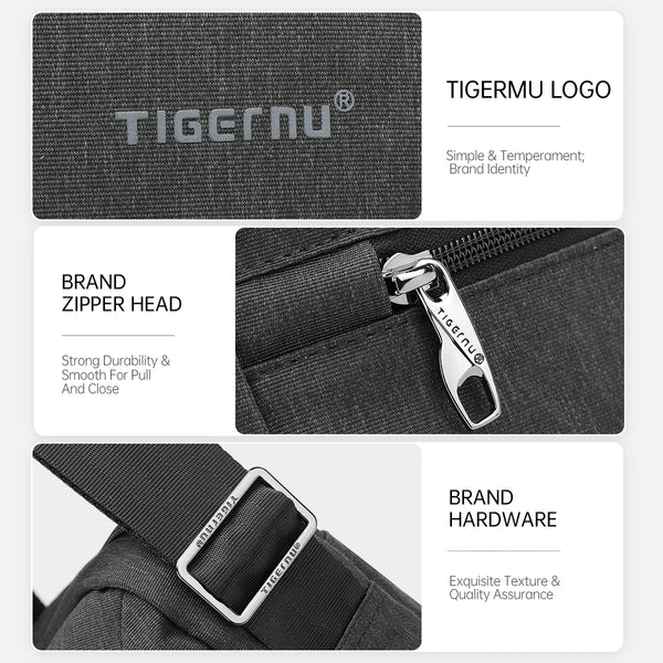Tigernu Men's Messenger Bags Men Mini Bag For Business Shoulder Bag Male Casual Crossbody Bag College Travel Sling Bags For Men