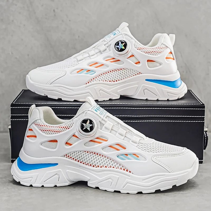 Men's mesh casual sneakers four seasons breathable light soft-sole anti-slip comfort outdoor walking speed sports running shoes