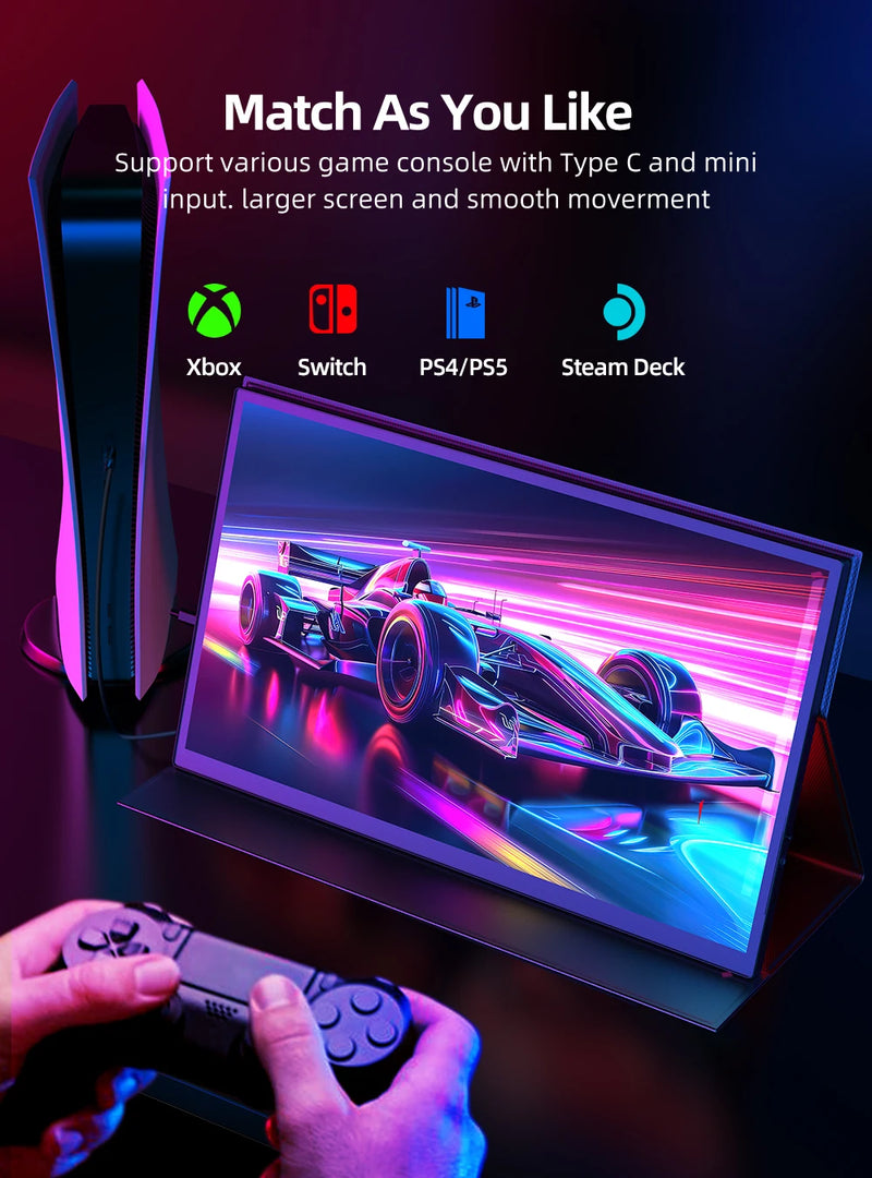 UPERFECT FHD UGame T7 Touchscreen 120Hz Gaming Monitor For PS5 Switch Steam Decks XBOX Laptop PC With HDMI TYPE C HDR IPS Screen
