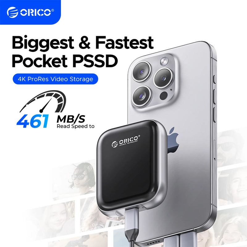 ORICO 8TB Extreme Portable SSD Up to 460MB/S 1000MB/S External Solid State Drive for Gaming and Content Creation A5MAX A10MAX