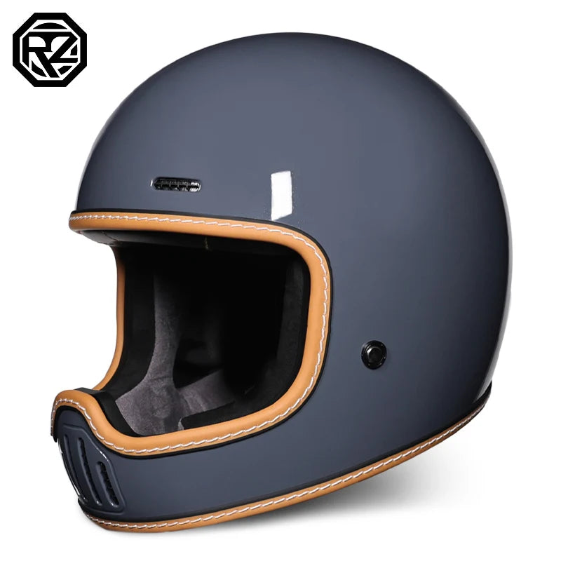 ORZ Retro Motorcycle Helmet Full Face Cruising Motorcycle Helmet Four Seasons Couple Street Pig Nose Helmet DOT Approved 729