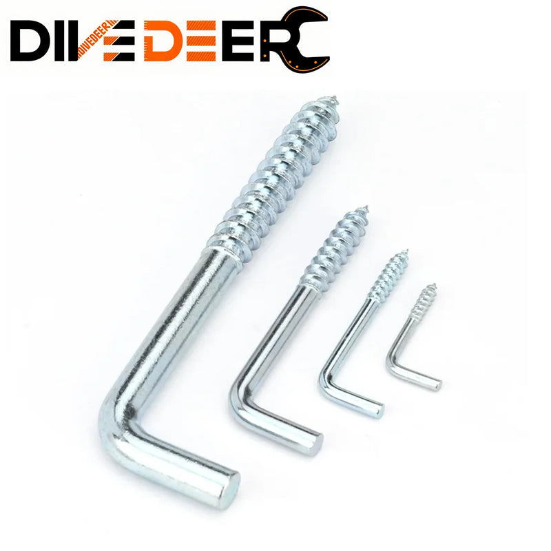 20/10Pcs Screw-In Cup Hook Picture Frame Plant Lamp Light Net Wire Eye Bolt Screw in Spiral Hanger L Cup Hook Kitchen Tool