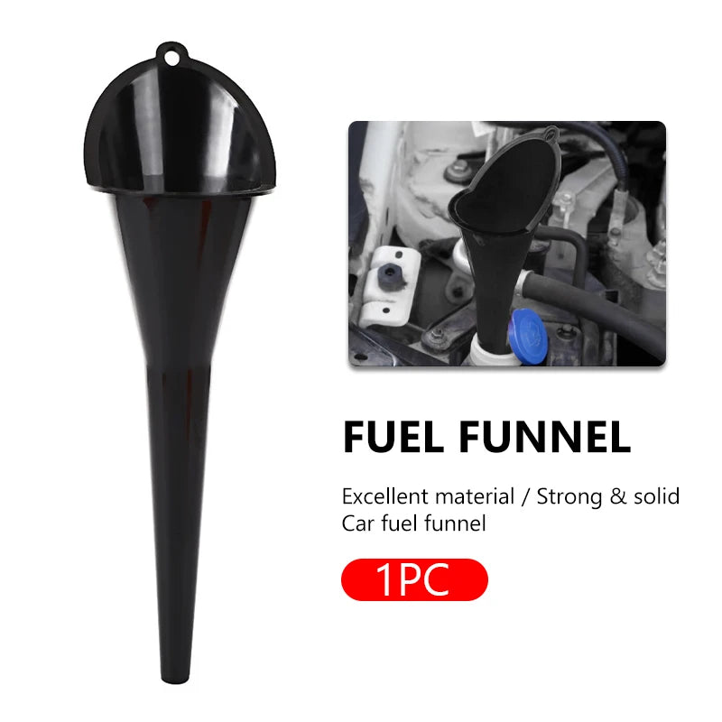SEAMETAL 1/2pcs Car Long Stem Fuel Funnel Oil Fuel Filling Tools Anti-splash Plastic Oil Funnel Car Motorcycle Refueling Tools