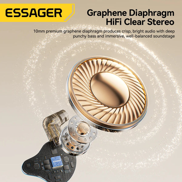 កាសស្តាប់ត្រចៀក Essager USB Type C 3.5mm មានខ្សែសម្រាប់លេងហ្គេម កាសស្តាប់ HiFi បាស ស្តេរ៉េអូ លេងហ្គេម កាសស្តាប់ត្រចៀក កាសកាត់បន្ថយសំឡេងរំខាន