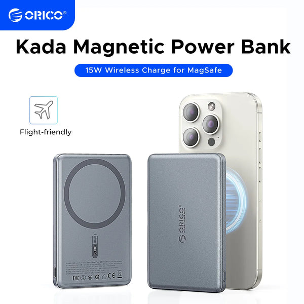 ORICO Kada Magnetic Power Bank 5000mAh/10000mAh PD22.5W Wireless Powerbank Slim Portable Battery Charger for magsafe