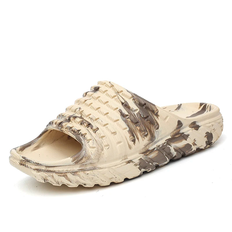 Mens Wide Toe Camouflage Slide Sandals Thick Platform EVA Open Toe Slippers Non Slip Comfort Casual Slides for Indoor Outdoor