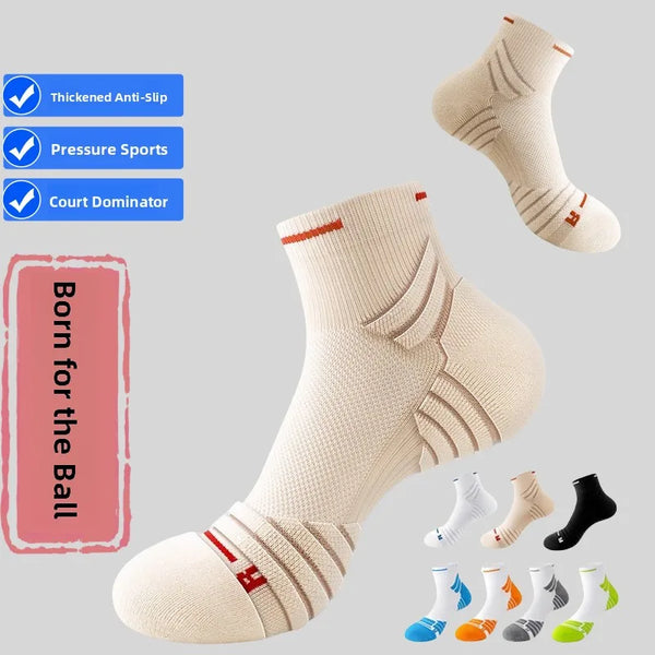 WRELS 1/2/3 Pairs Ankle Compression Socks Arch Support Running Socks Men Cushioned Moisture Wicking Breathable Athletic Socks