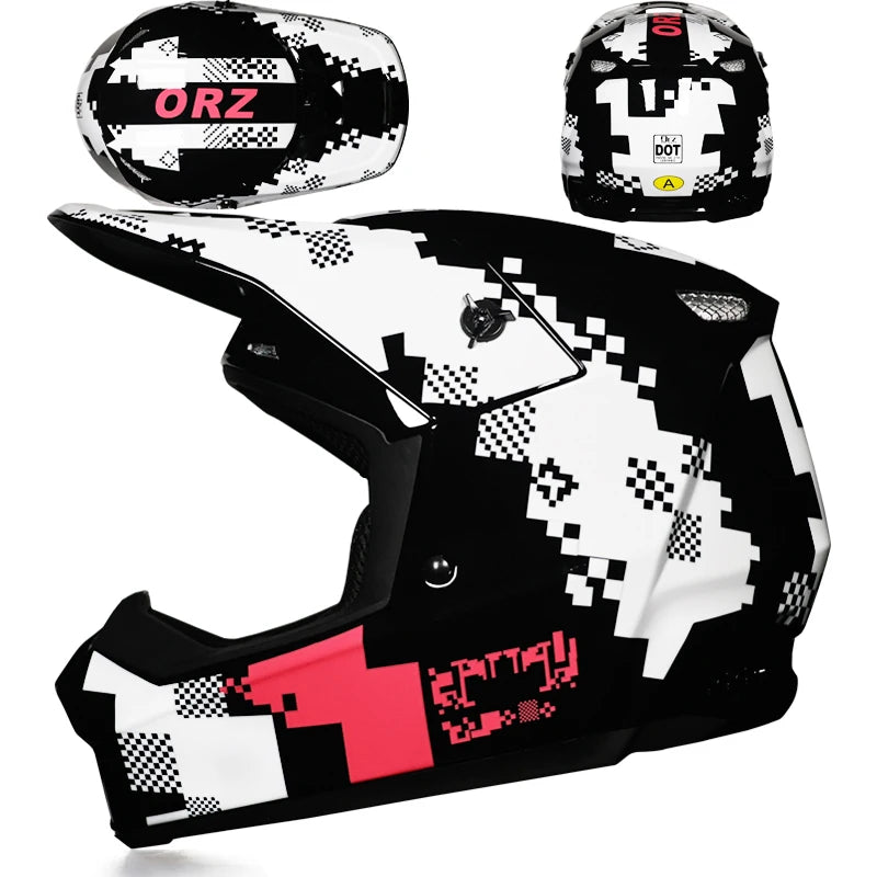 2025 Latest Off Road Motorcycle Helmet Mountain DH Off Road Helmet Bicycle Track Helmet ORZ-903