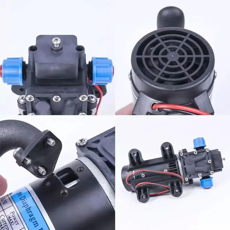 DIVEDEER 100W High Pressure Electric Diaphragm Self-priming Pump Sprayer with DC Pressure & Reflux Switch, 8L/Min Flow Rate