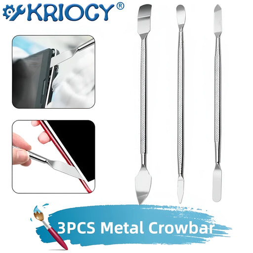 3PCS Phone Repair Metal Crowbar Tools Disassembly Blades Pry Opening Tool Stainless Steel Kit Phone Screen for Repairing Phones
