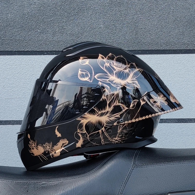 DOT Approved Full Face Motorcycle Helmet Solid ABS Shell Personality Big Spoiler Wind Resistant Motorbike Casco Capacete