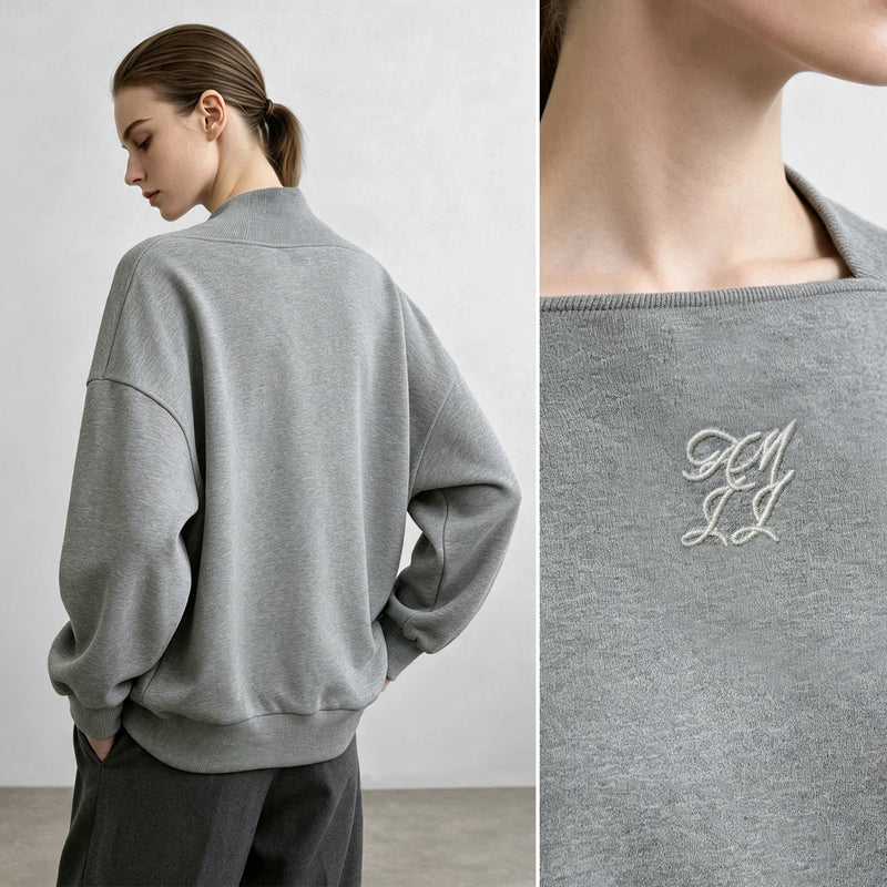 Amii Women's Oversize Sweatshirt Long Sleeve Letter Graphic Drop Shoulder Casual Loose Tops 2026 Autumn Female Clothing 12623134