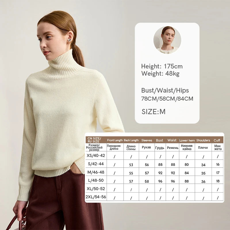 អាវយឺត Amii Minimalism Pullover Knitwear ឆ្នាំ ២០២៥ រដូវរងាថ្មី អាវយឺតក Turtleneck រោមចៀមសម្រាប់នារី ងាយស្រួលប្រើ អាវត្រង់ក្តៅ សម្រាប់ធ្វើដំណើរ 12514016