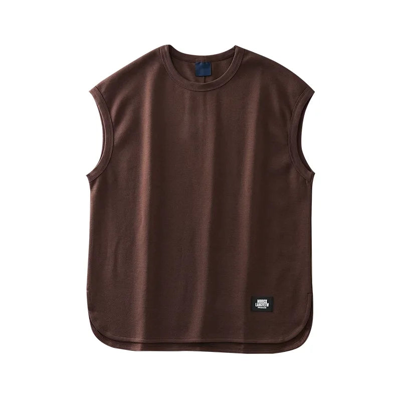 DUKEEN Heavyweight Pique Fabrics Tank Top Men 2024 Summer Sports Fitnesssleeveless T-Shirt Loose Solid Color Tops
