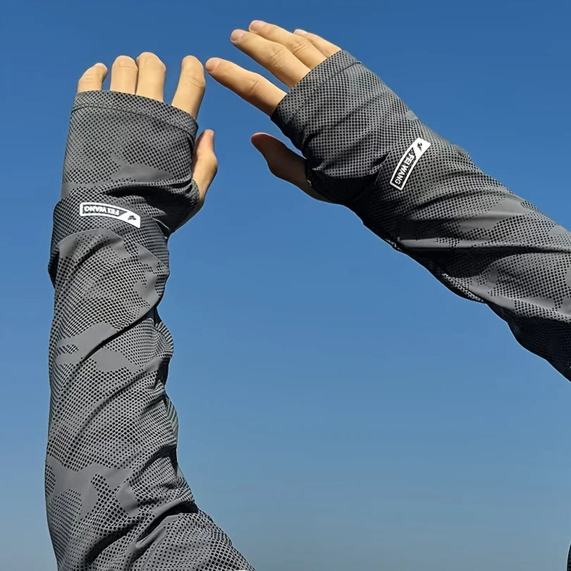 1pair Ice Silk Arm Sleeves Loose Fit,Summer Cooling UV Protection Arm Covers for Men,Extended Sleeves for Fishing Outdoor Sports