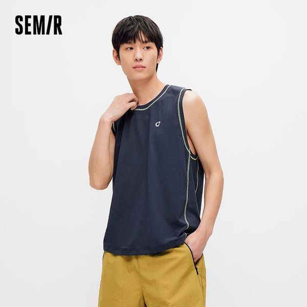 អាវកាក់បុរស Semir សម្រាប់កីឡាក្រៅផ្ទះ ដេរបែបប្លុកពណ៌ រលុងបន្តិច បោះពុម្ពឆ្លុះបញ្ចាំង រដូវក្តៅឆ្នាំ ២០២៦ អាវធម្មតា