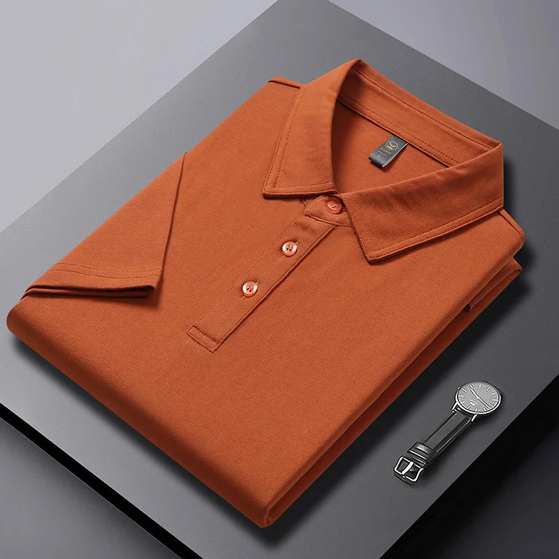2026 Summer Men's Cotton T-Shirt, Turn-down Collar Short Sleeve POLO Shirt with Loose Fit Casual T-shirt Polo Shirts