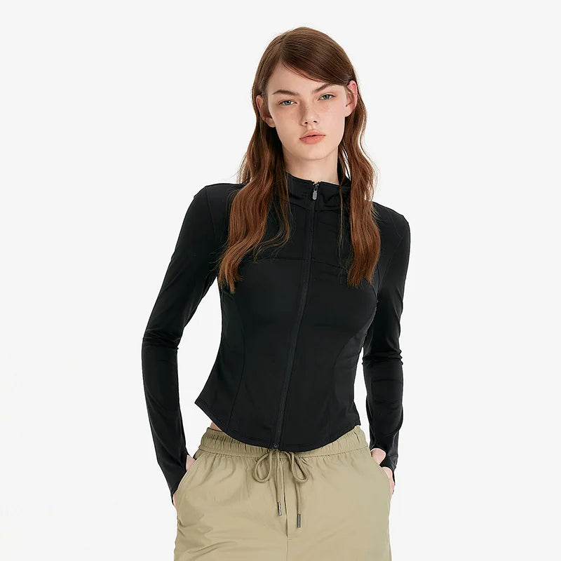 Semir Womens UV Jacket 2026 Short Cool Feeling Stand Collar Tops Slim Fit Outdoor Casual Style Soft Comfortable Daily Wear