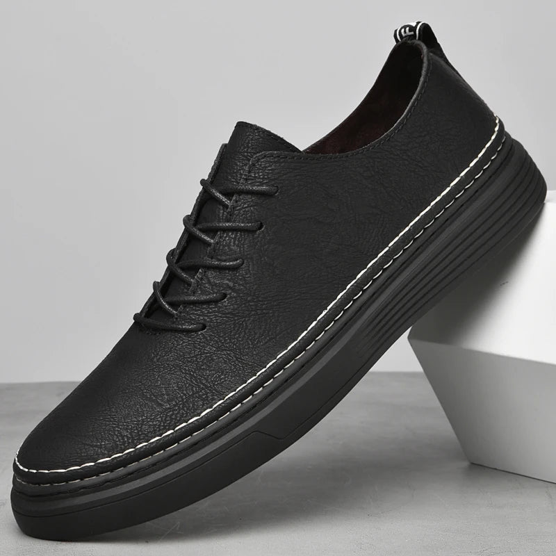 Summer Autumn Mens Retro Leather Casual Shoes Men Hollow Flat Shoes With Holes Big Size 46 47 Breathable Comfortable