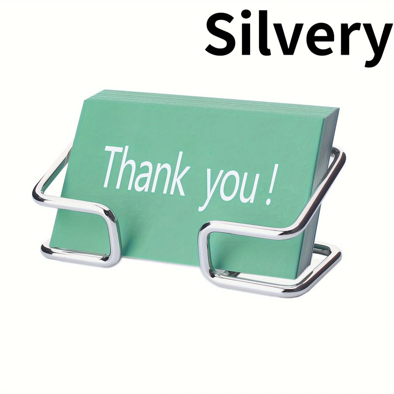 1pc Office Desk Card Holder, Cute Golden Card Storage Box, And Male And Female Office Desk Accessories,stainless steel material.
