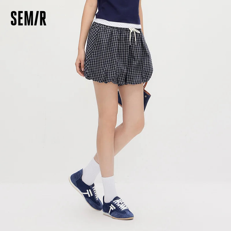 ខោ Semir សម្រាប់នារី ខោខ្លីរលុង ផ្អែមល្ហែម គួរឲ្យស្រលាញ់ រចនាប័ទ្ម Vintage Bud ឆ្នាំ 2026 ម៉ូដសម្លៀកបំពាក់ប្រចាំថ្ងៃ សម្រាប់រដូវក្តៅ