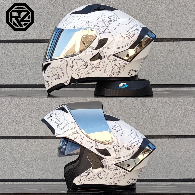 ORZ's latest motorcycle helmet dual lens modular flip helmet casco para moto motorcycle travel semi full helmet casque moto