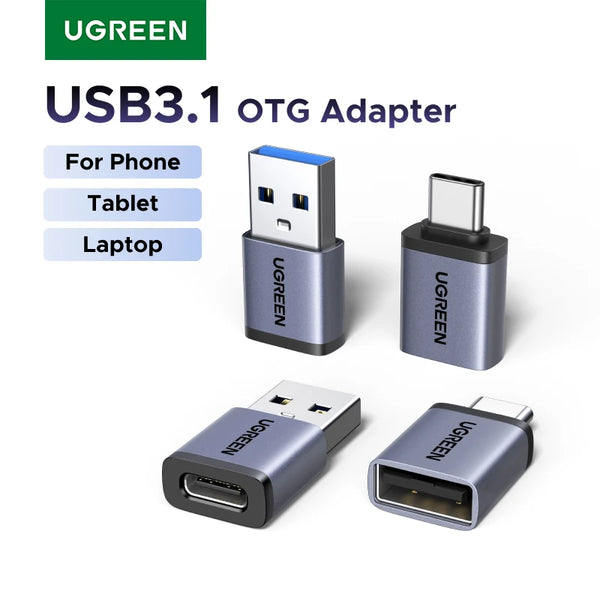 UGREEN USB 3.1 OTG Adapter USB A Male to USB C Female Cable Converters 4 Pack For Macbook Samsung S10 Huawei USB To Type-c OTG