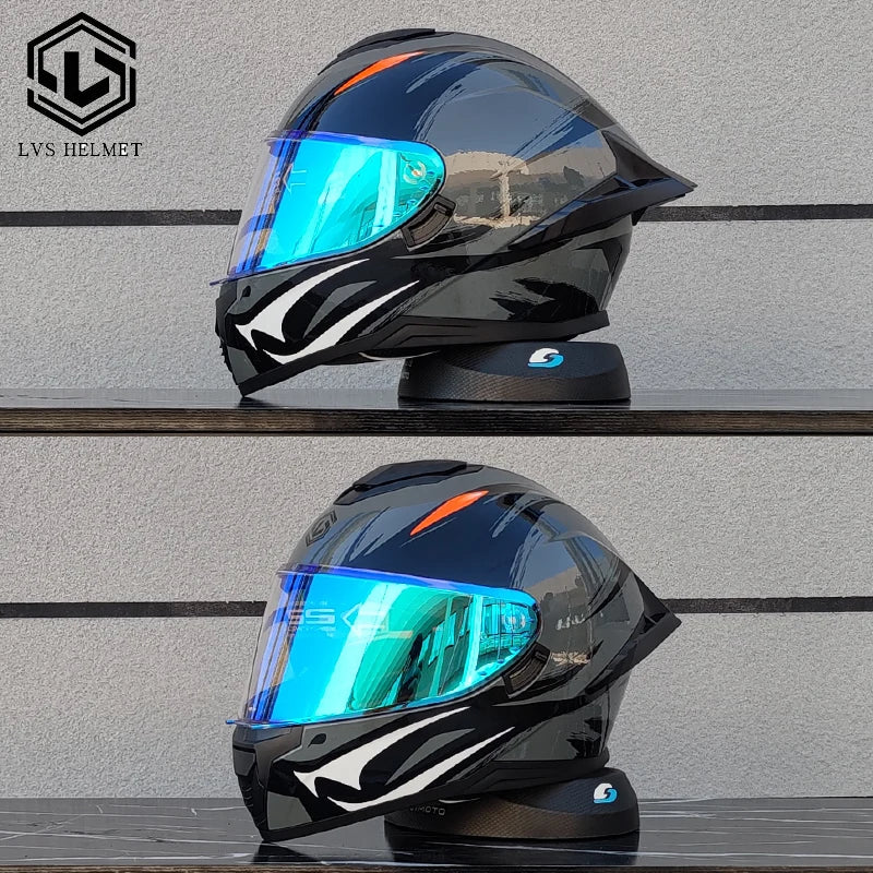 Motorcycle helmet, men's and women's dual mirror full face helmet, motorcycle sports car, all season full face helmet LVS-703