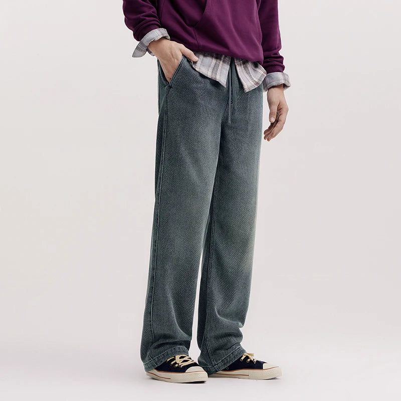 Semir Vintage Jeans Men 2026 Spring Loose Straight Leg Retro Style Casual Daily Wear Versatile Stylish Trousers