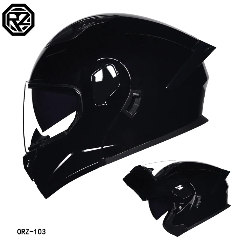 2023 New Arrival Men Motorcycle Professional Racing Flip Up Helmet ABS Material Modular Dual Lens Helmets DOT Certification