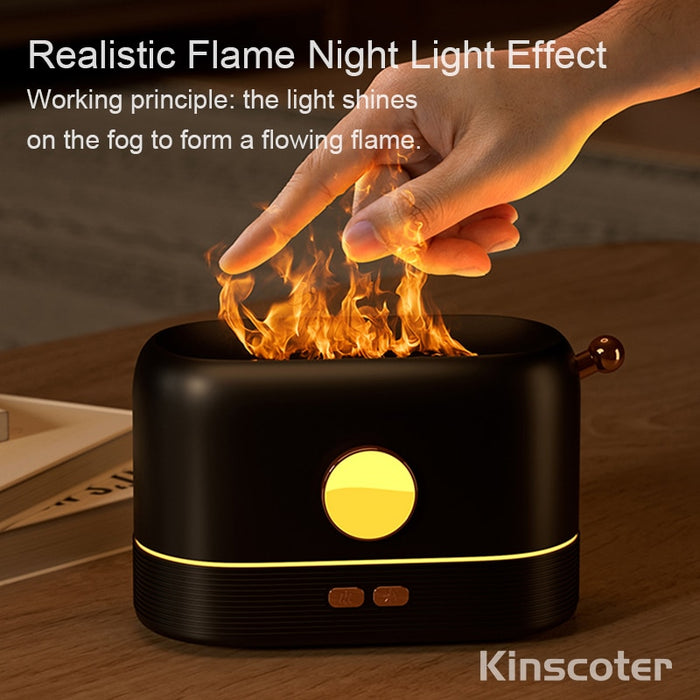 Kinscoter 200ml Flame Humidifier White Electric USB Essential Oil Aroma Diffuser Fragrance Atomizercool Gift Ornament