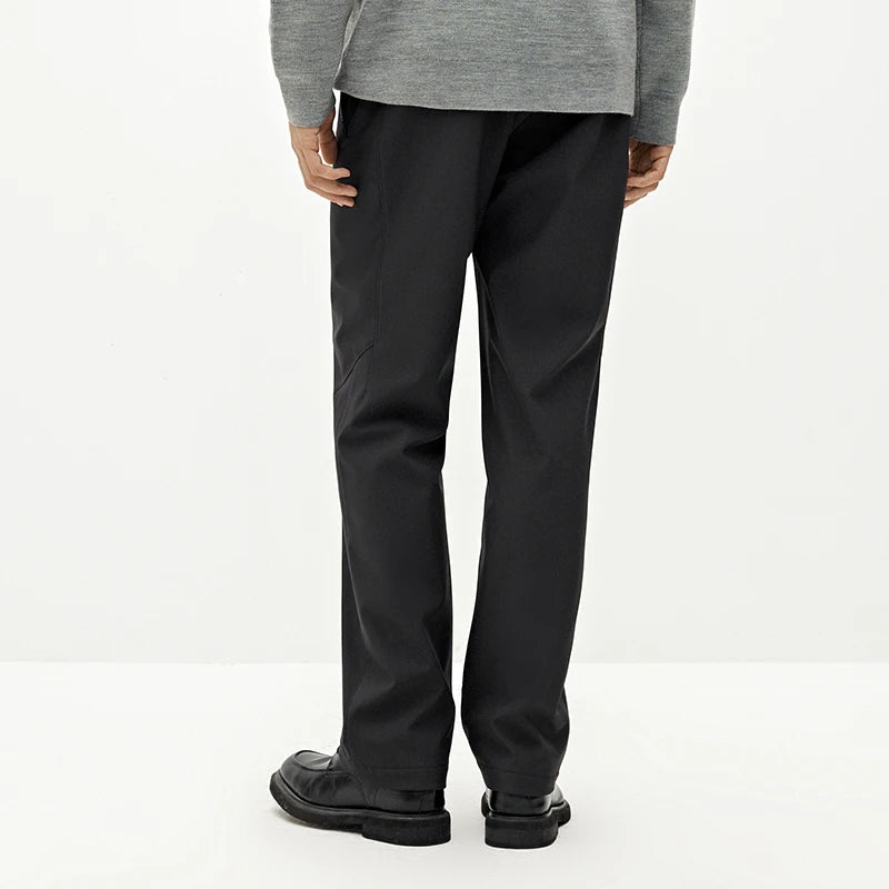 Semir Men Casual Pants Water Repellent Commuter Style Versatile Straight Leg Solid Color Fleece Lined 2026 New Comfort Fit