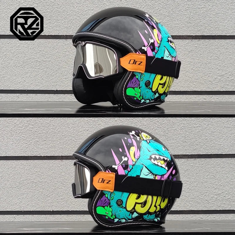 2025 High Quality Retro 3/4 Motorcycle Helmet Capacity de Moto Couple Half Helmet DOTcascos para Motos