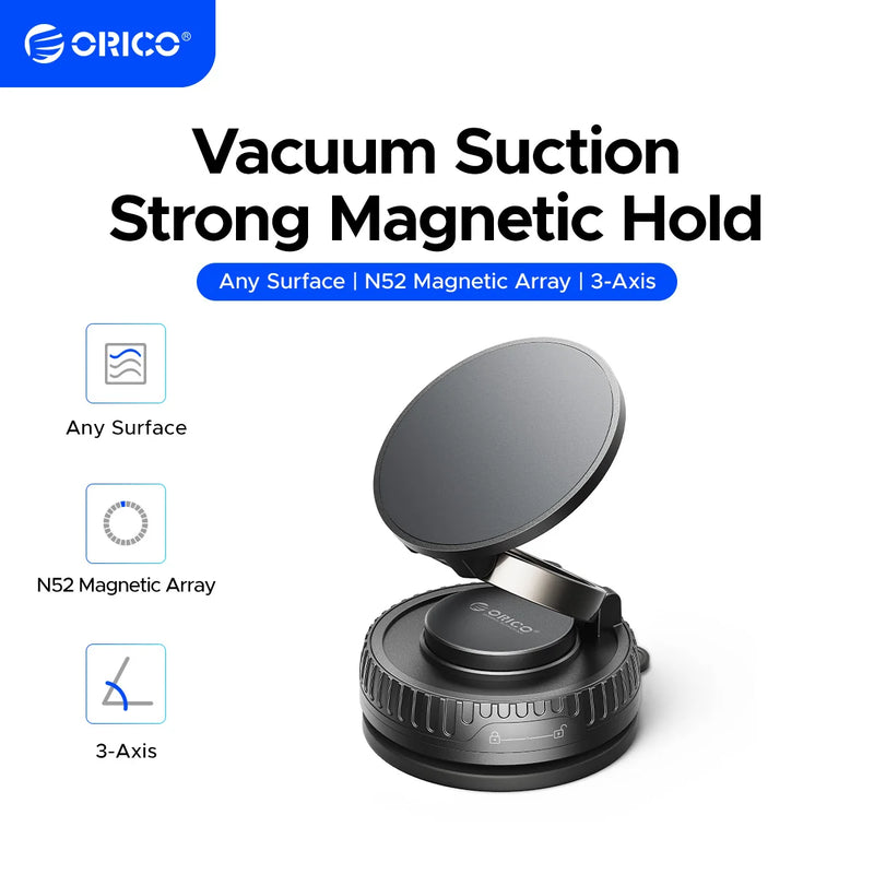 ORICO Magnetic Car Phone Holder Dashboard Suction Cup 360°Rotatable Car Mount For Magsafe iPhone 16 15 14 ProMax Xiaomi Samsung