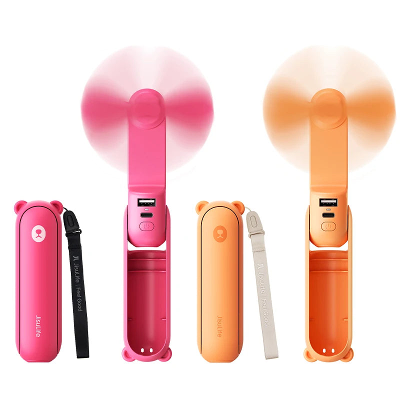 JISULIFE New Color Series F8 Portable Handheld Mini Fan 3 IN 1 USB Rechargeable with Power Bank, Flashlight, Pocket Design Fan