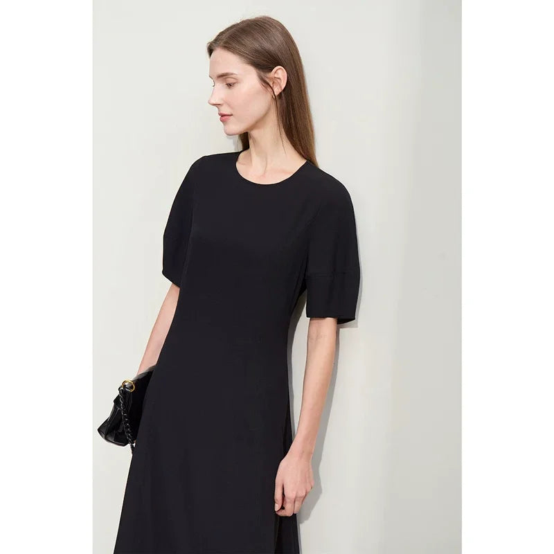 រ៉ូប Amii Minimalism ឆ្នាំ ២០២៦ រ៉ូបរដូវក្តៅថ្មីឆើតឆាយសម្រាប់នារី រ៉ូបក O ដៃអាវរាងចង្កៀង រ៉ូបមីឌីមានខ្សែរ៉ូត 12422094