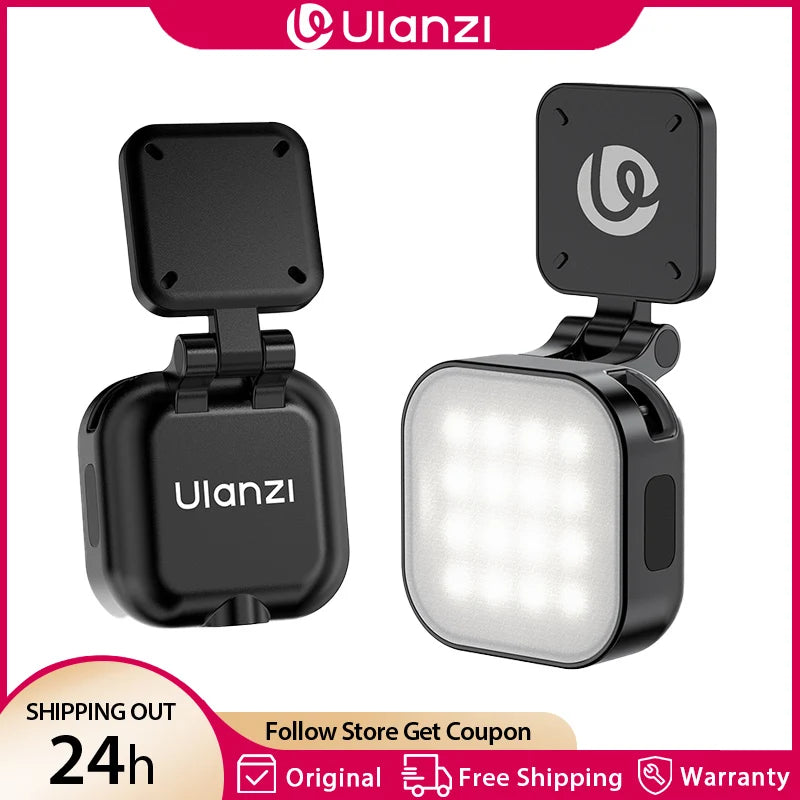 ភ្លើង LED ថត Selfie ម៉ាញេទិកខ្នាតតូច Ulanzi IN07 សម្រាប់ថតវីដេអូ Go Ultra 5600K ជាមួយវីសបង្វិល 180 ដឺក្រេ 1/4 អ៊ីញ