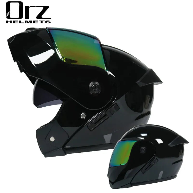 High Quality Motorcycle Helmet Dual Lens Flip Racing Helmet Men's Knight Head Protector DOT Approved