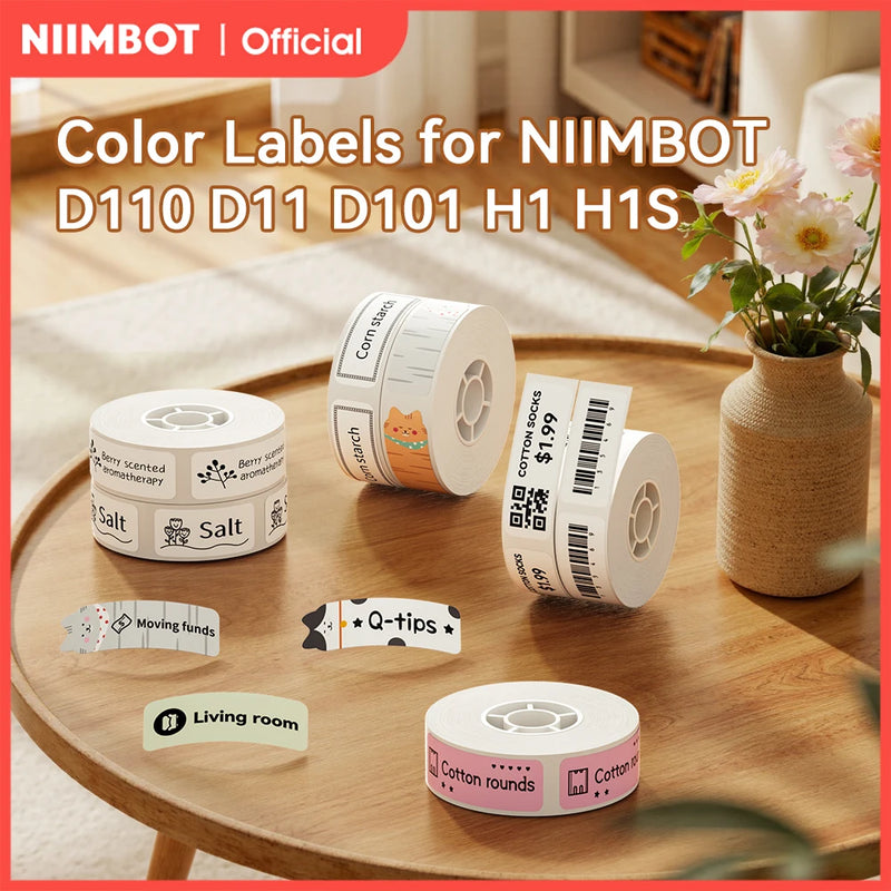 Niimbot Thermal Label Paper 3 Rolls/Set Waterproof Scratch-Resistant Tape Sticker for D110 D11 D101 H1 H1S Smart Label Printer