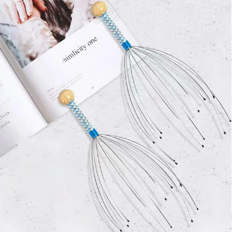 Octopus Head Scalp Scratcher Massager Five Claw Ball Itching Relief Soul Extraction Home Therapy Tool