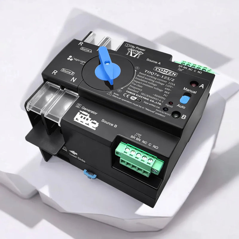 TOMZN 110V 120V Three-Phase WiFi Smart ATS Dual Power Auto Transfer Selector Switch Uninterrupted Transfer 2P 3P 4P EWeLink