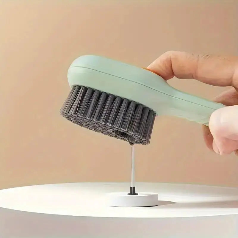 Multi-Surface Liquid Shoe Brush - Soft Bristles & Ergonomic Handle for Bathroom, Kitchen & Laundry Cleaning