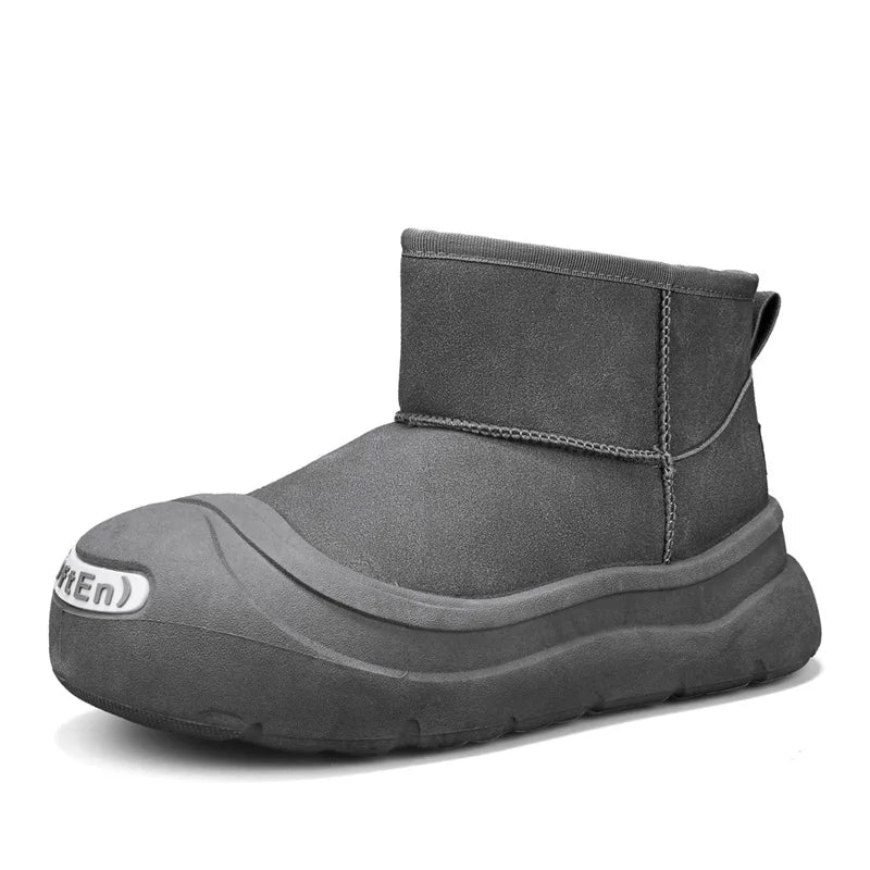 Men's snow boots winter warm plush cotton shoes soft sole non-slip high top boots fashion youth Joker outdoor sports work boots