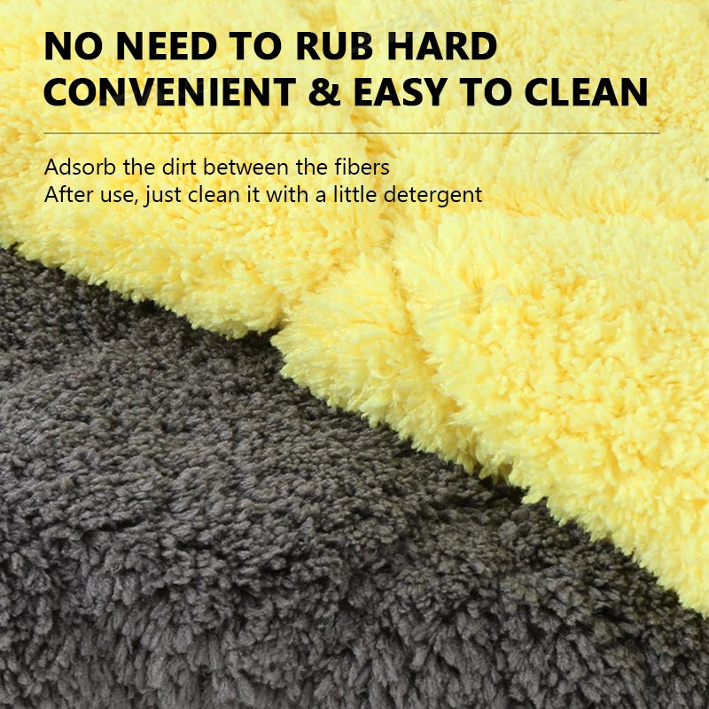 SEAMETAL Microfiber Cleaning Towel 800GSM Ultra Soft Car Wash Towel Drying Cloth Strong Water Absorption for Car Accessories