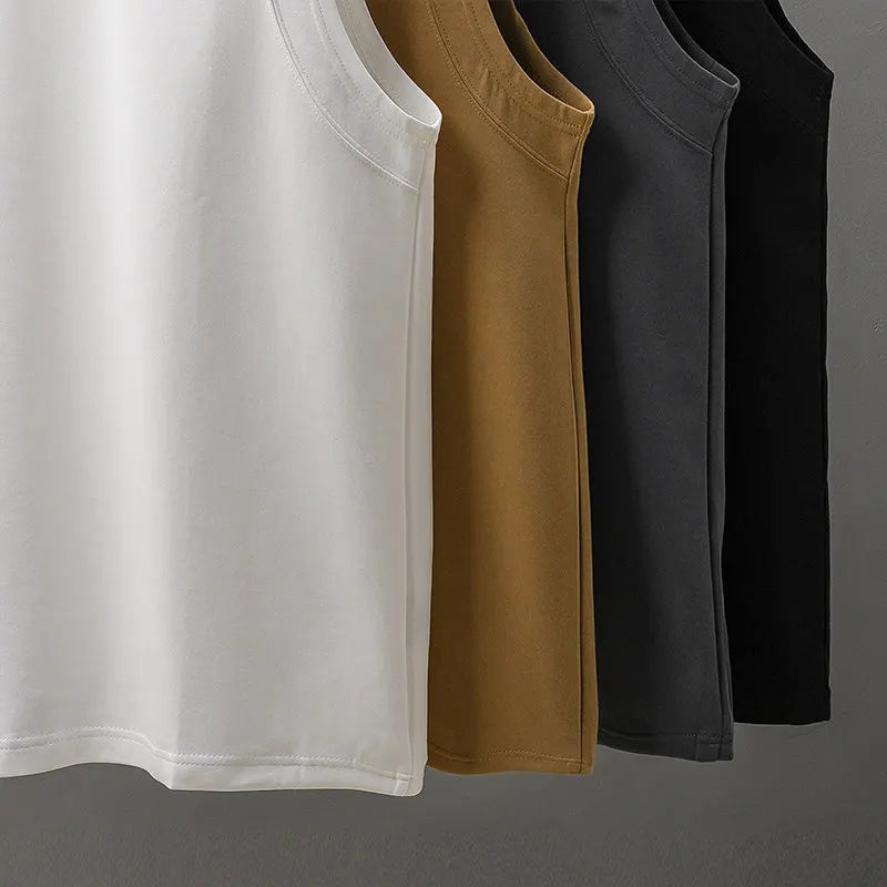 DUKEEN Sports Sleeveless Tank Tops Summer Men's Casual Loose T-Shirt Fitness Basketball Tops White Short-Sleeved Unisex