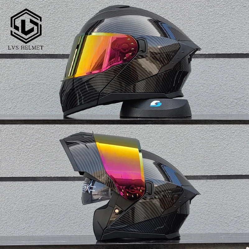 LVS Modular Flip Motorcycle Helmet Full Face Highway Helmet DOT Approved High Quality
